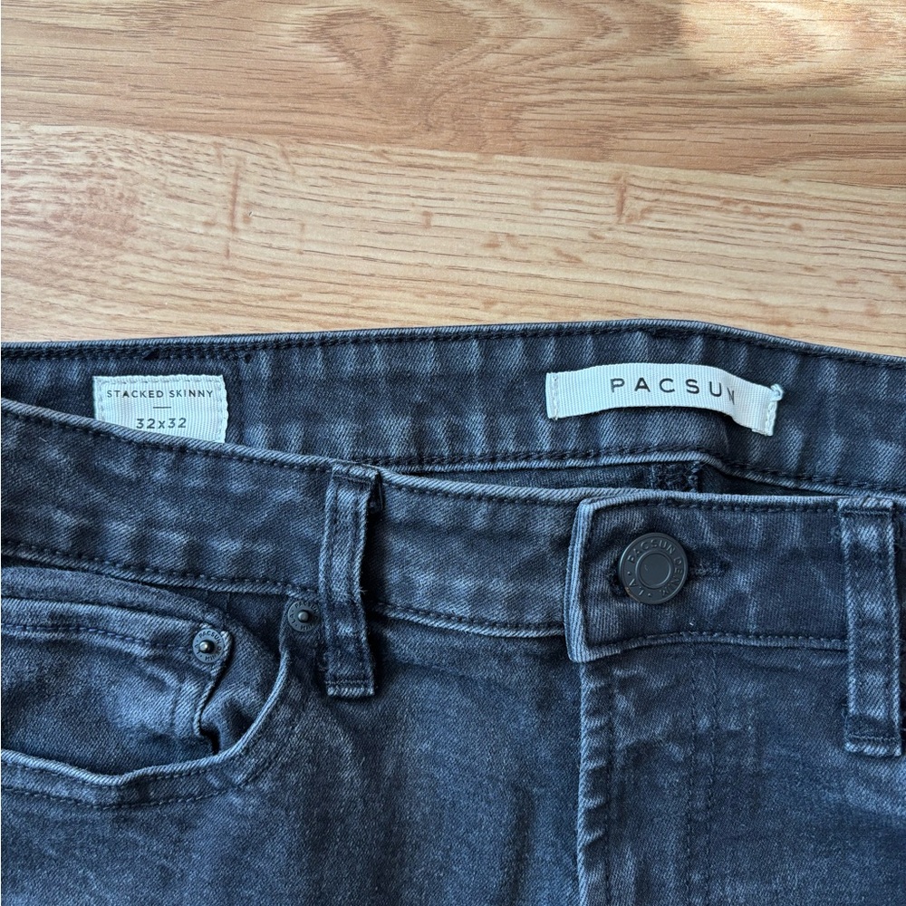 PacSun Dark Wash Black Men's Jeans 32 x 32 - Picture 4 of 6